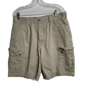 CHAPS Hampton Men's 100% Cotton Cargo Shorts Khaki Light Brown Sz 34X10.5